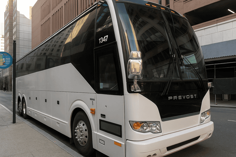 a Bridgeport Minibus Company coach bus