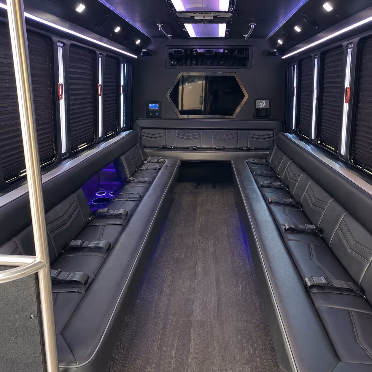 bridgeport 18 passenger party bus interior
