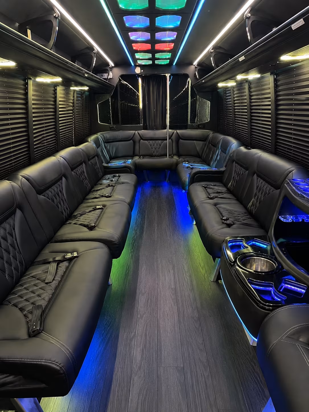 bridgeport 20 passenger party bus interior