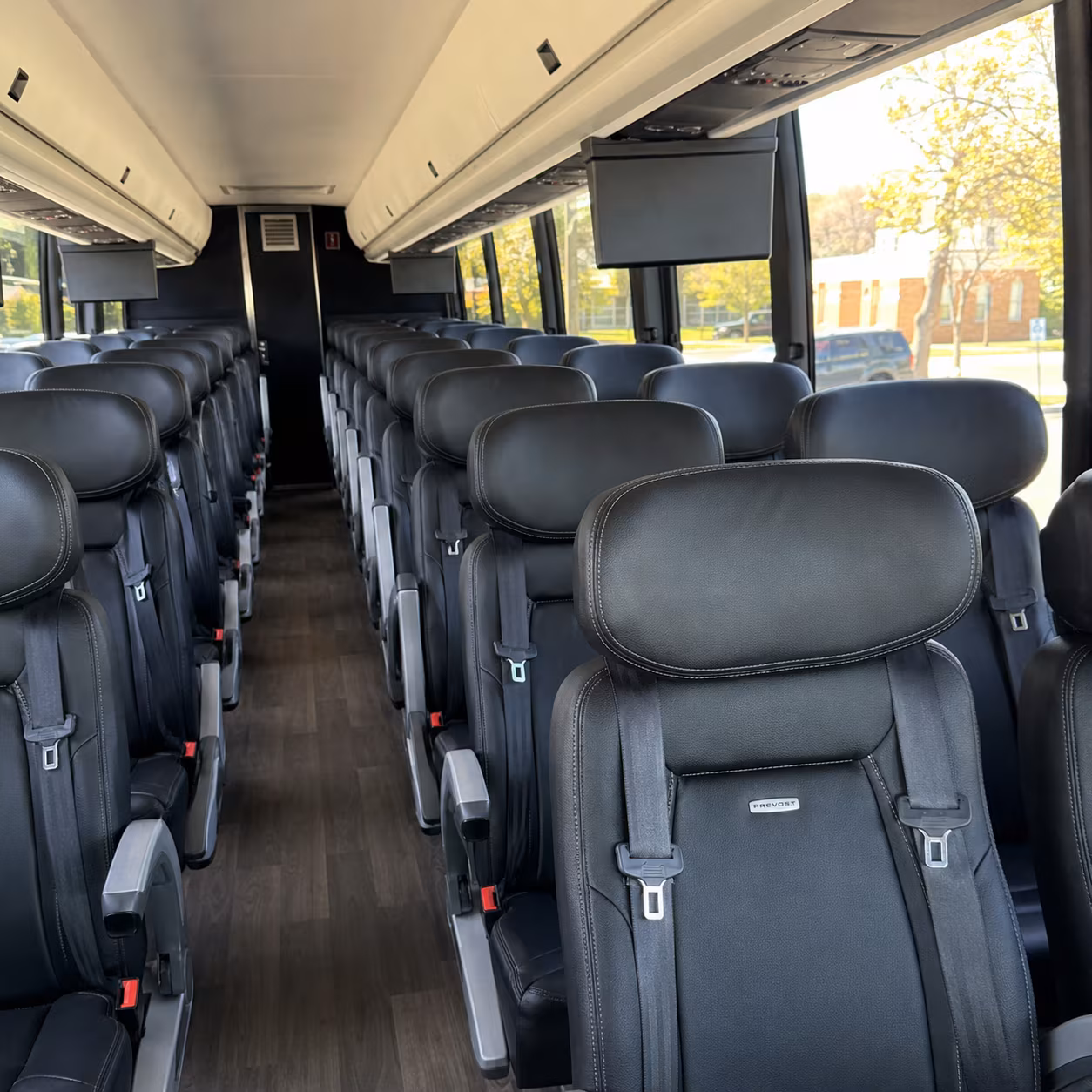 bridgeport 45 passenger charter bus inside