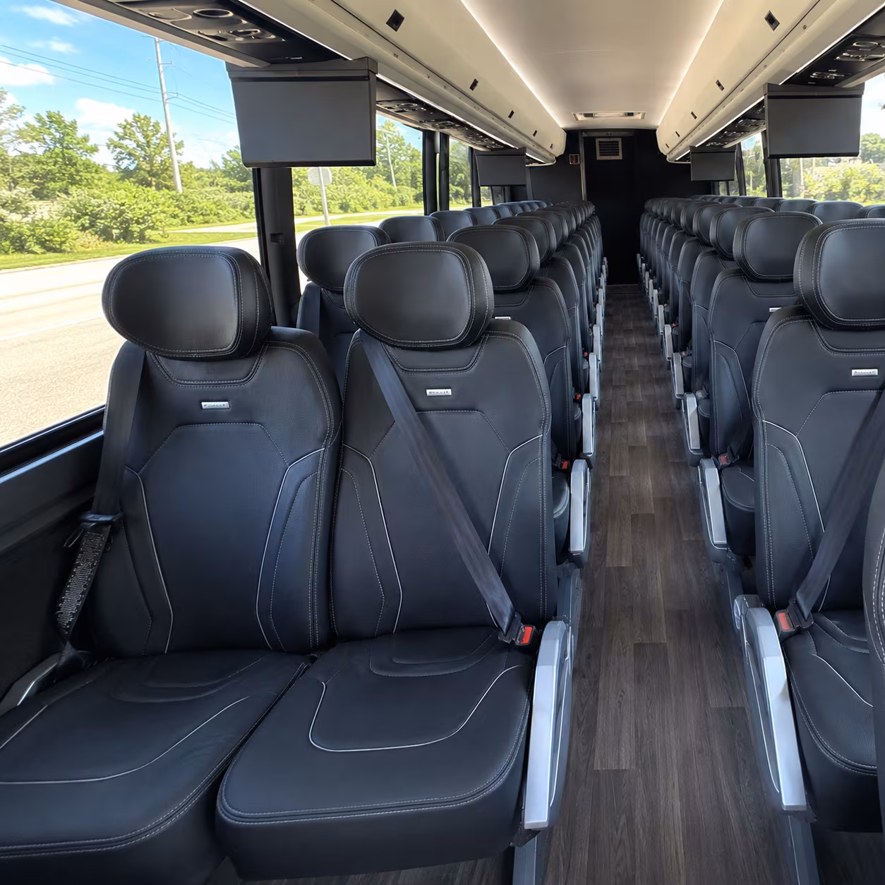 bridgeport 47 passenger charter bus inside