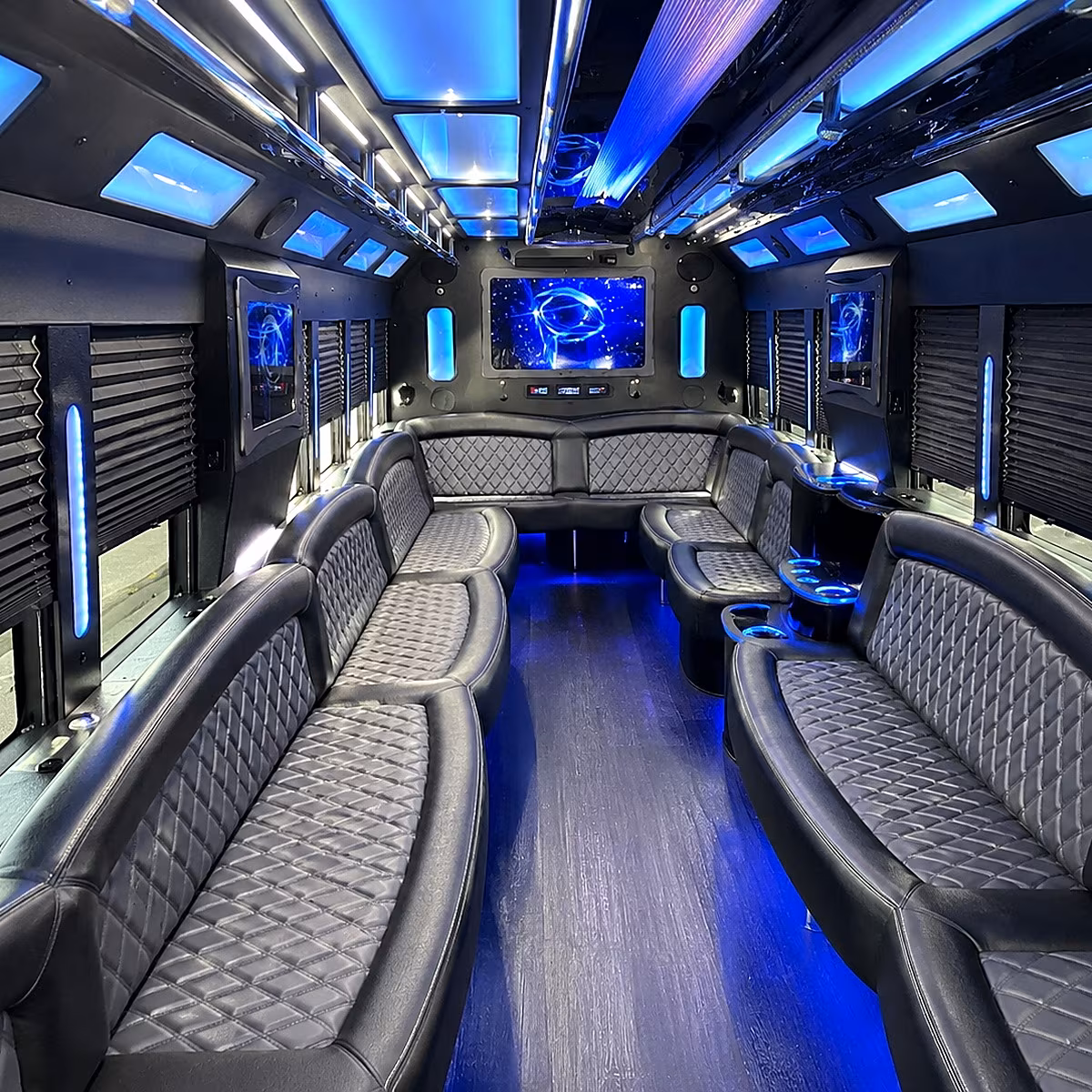 bridgeport 50 passenger party bus interior